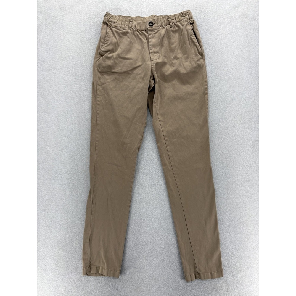 Cove USA Chino Pants Mens 30x34 Beige Elastic Waist Stretch Twill Travel Skater